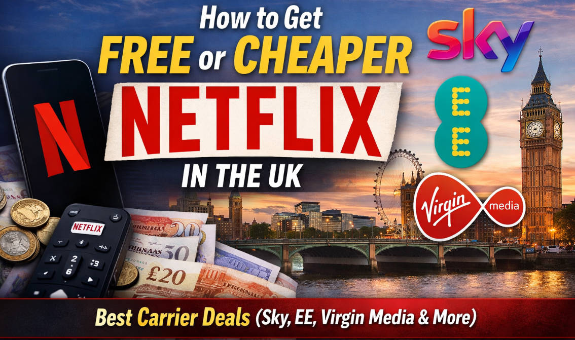 How to Get Free or Cheaper Netflix in the UK (2026): 3 Best Carrier Deals (Sky, EE, Virgin Media & More)