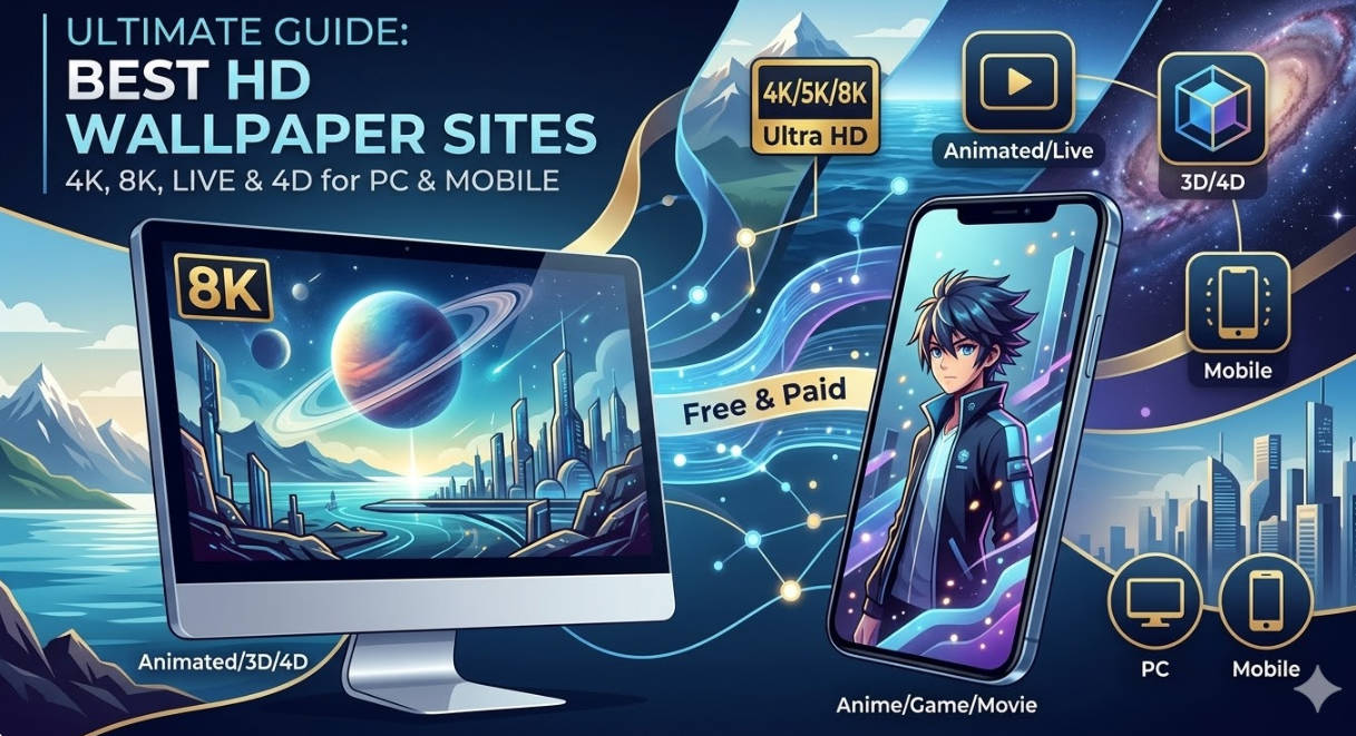 20 Best HD Wallpaper Websites (Free & Paid) – 4K/5K/8K, Animated, 3D/4D for PC & Mobile