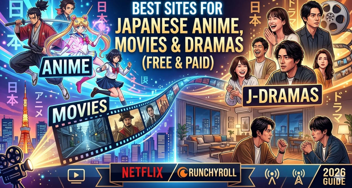18 Best Sites for Japanese Anime, Movies & Dramas 2026 (Free & Paid) - From Netflix to Crunchyroll