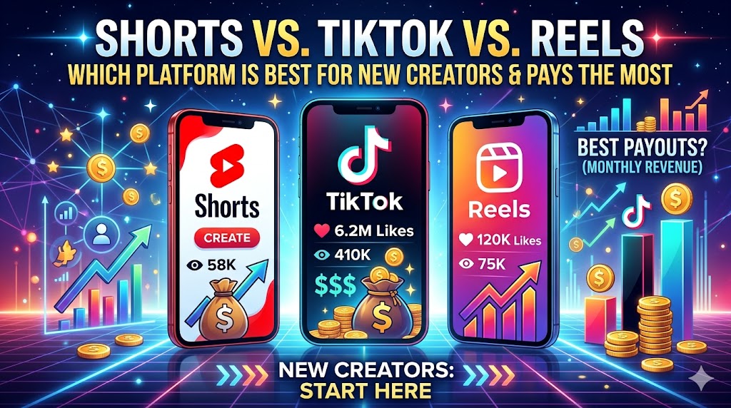 Shorts vs. TikTok vs. Reels (2026): Which Platform is Best for New Creators & Pays the Most