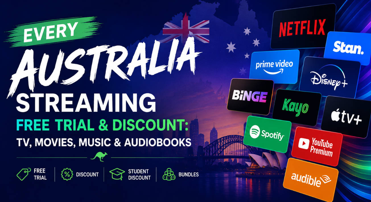 Every Australia Streaming Free Trial & Discount (2026): TV, Movies, Music & Audiobooks