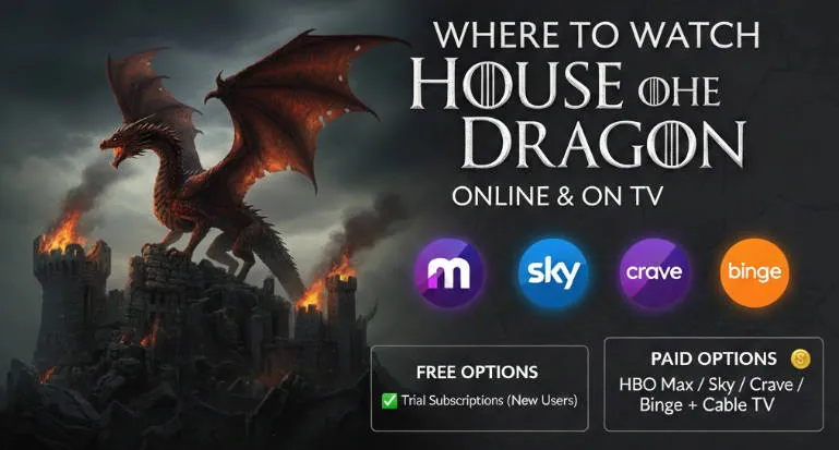 Where to Watch House of the Dragon Online & On TV (2026): Free & Paid Options in US, UK, CA & AU