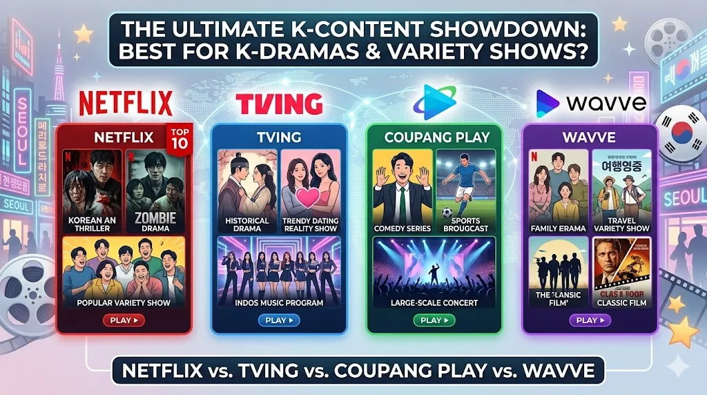 Netflix vs. TVING vs. Coupang Play vs. Wavve: Which is Best for K-Dramas & Variety Shows?