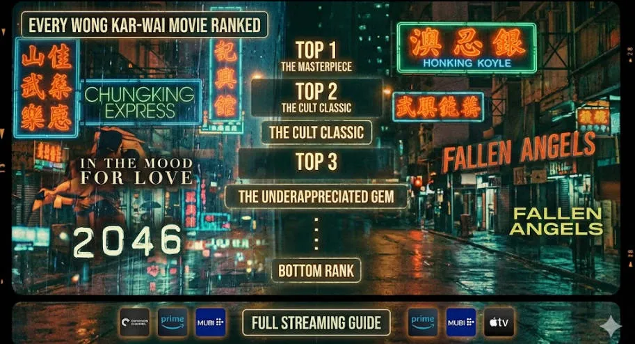Every Wong Kar-wai Movie Ranked Top-to-Bottom & 2026 Streaming Guide